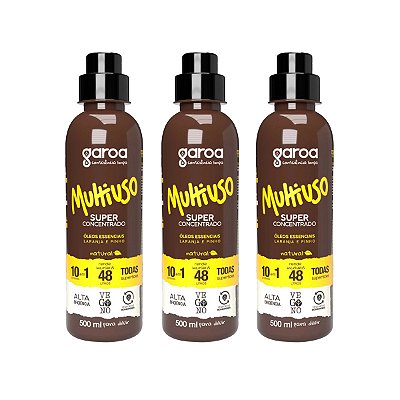 Multiuso Bio Vegano Garoa Super Concentrado 500 ml Kit 3