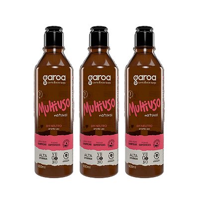 Multiuso Garoa Natural Vegano Bio 600 ml Kit 3