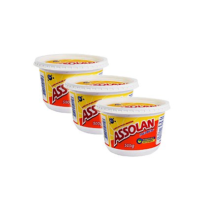 Sabão Em Pasta Assolan Neutro 500 gr Kit 3