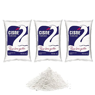 Sal em pacote de 1 Kg Kit 3
