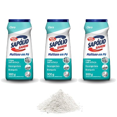 Sapólio Radium em Pó Cloro 300g Kit 3