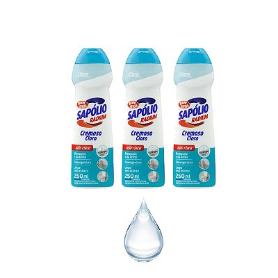Saponáceo Sapólio Radium Cremoso Cloro 250ml Bombril Kit 3