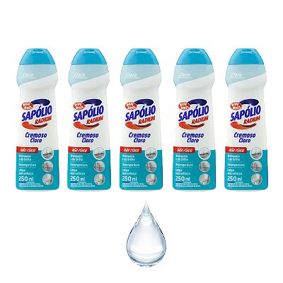 Saponáceo Sapólio Radium Cremoso Cloro 250ml Bombril Kit 5