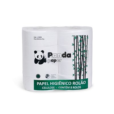 Papel Higiênico Rolão Celulose 8 Rolos Branco Macio Panda