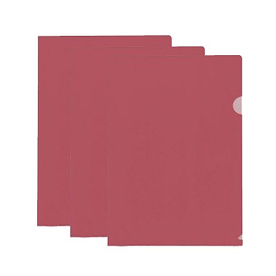 Pasta L Ofício Acp Vermelho 23x33cm 10U Kit 3