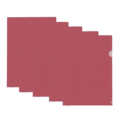 Pasta L Ofício Acp Vermelho 23x33cm 10U Kit 5