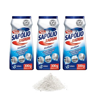 Saponáceo Sapólio Radium Pó 300ml Bombril Kit 3
