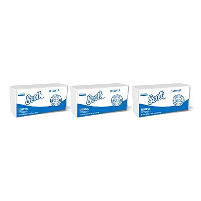 Toalha De mãos Interfolhada Scott 200 Folhas Kit 3