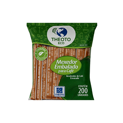 Mexedor de Bambu para Café Embalado Individual Pct 200 un