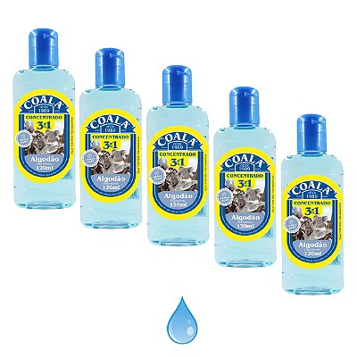 Coala Algodão 120ml Limpador Perfumado Concentrado Kit 5