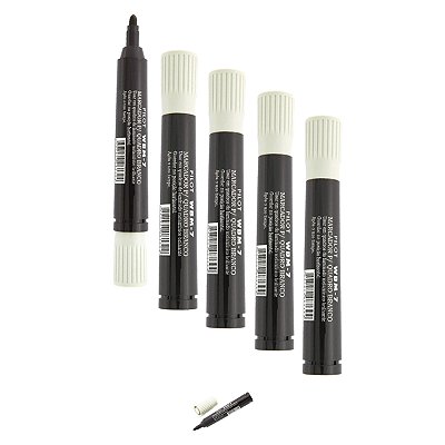 Caneta Marcadora Ergonômica Preta de Quadro Branco Kit 5
