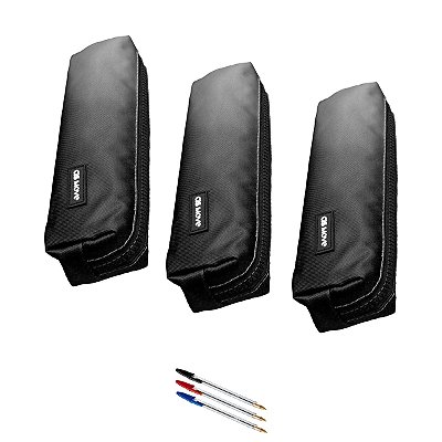 Estojo Preto Resistente Ecola Maquiagem Empresa Bolsa Kit 3