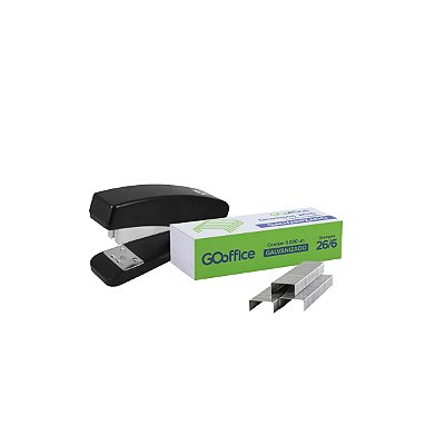 Kit Grampeador e Grampo 26/6 para escritório escola