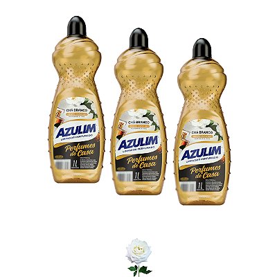 LIMPADOR PERFUMADO AROMA CHA BRANCO MARCA AZULIM KIT 3