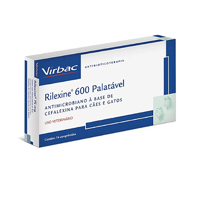 Rilexine 600mg Palatável para Cães e Gatos - 7 Comprimidos