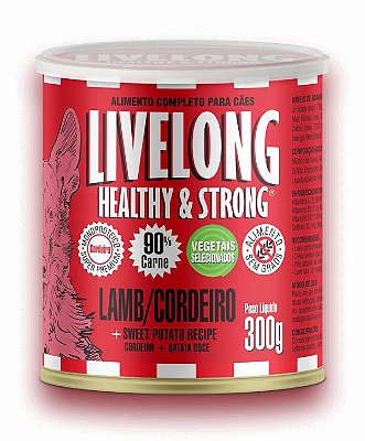 Alimento Completo Úmido Cães Livelong Sabor Cordeiro 300g