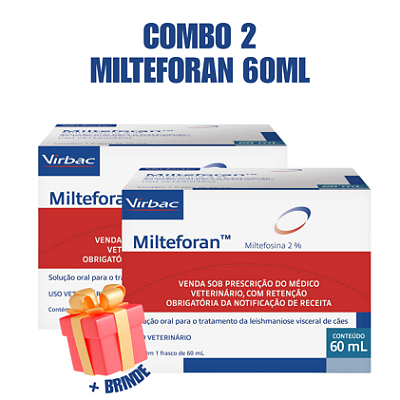 Kit 2 Milteforan 60 ml  + Brinde