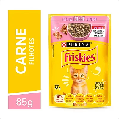 Alimento para Gatos Filhotes carne ao molho Purina Friskies - sachê 85g