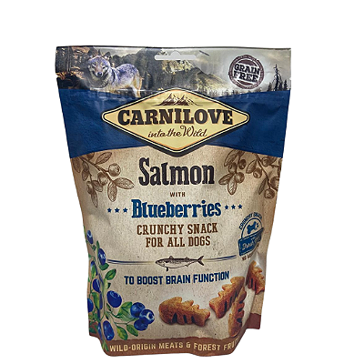 CARNILOVE DOG CRUNCHY SNACK SALMON WITH BLUEBERRIES WITH FRESH MEAT 200 G