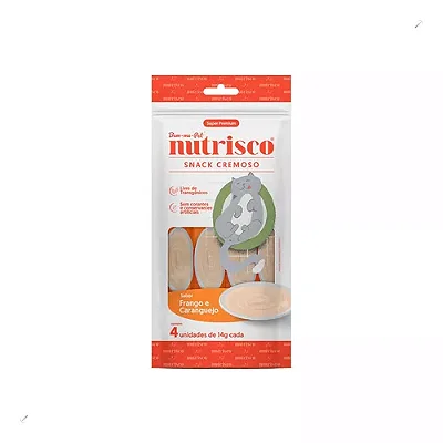 Snack cremoso nutrisco gatos frango e caranguejo 56g