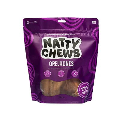 Orelhones natty chews - 3 un orelha bovina