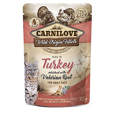 CARNILOVE CAT POUCH RICH IN TURKEY ENRICHED WITH VALERIAN 85 G
