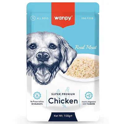 Petisco para cachorro Wanpy sachê de frango 100g