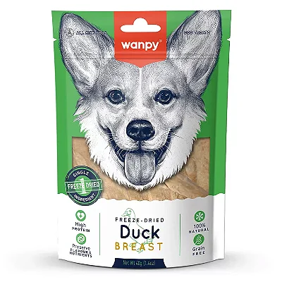 Petisco para cachorro Wanpy freeze dried peito de pato 40g