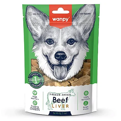 Petisco para cachorro Wanpy freeze dried fígado bovino 40g