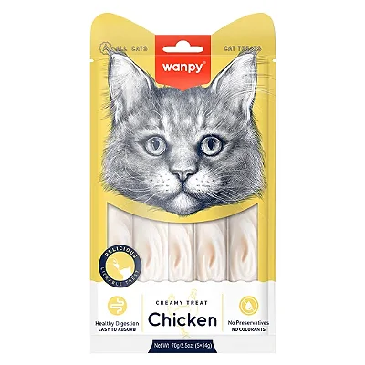 Petisco para gatos Wanpy Creamy Sabor Frango 70g