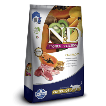 Ração N&D Tropical Selection Gato Ad Castrado Sabor Cordeiro 7kg