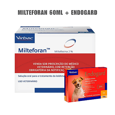 Kit Milteforan 60ml + Endogard 10kg FRETE GRÁTIS