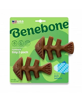Brinquedo Mordedor Benebone Fishbone Tiny 2 unidades