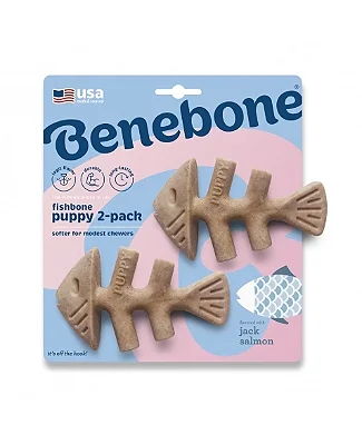 Brinquedo Mordedor Benebone Fishbone 2 unidades