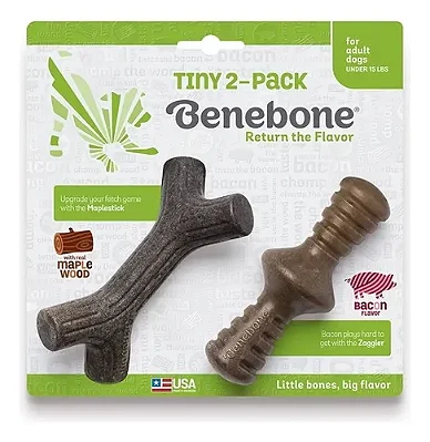 Brinquedo Benebone Tiny Pack Maplestick E Zaggler - 2 Unidades