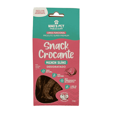 Snack Crocante Mignon Suíno Desidratado 40g Ninos Pet