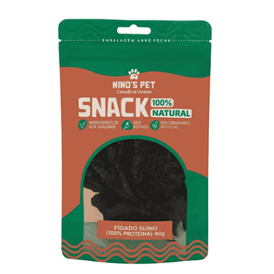 Snack Crocante de fígado suíno 80g Ninos Pet