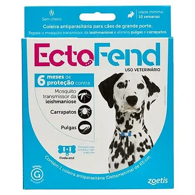 Coleira Antiparasitária EctoFend 65cm para Cães de Grande Porte