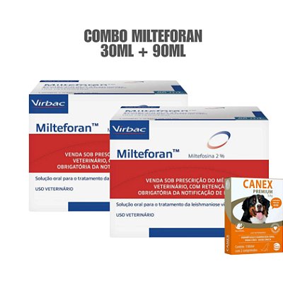Kit Milteforan Virbac 30ml + 90ml BRINDE CANEX