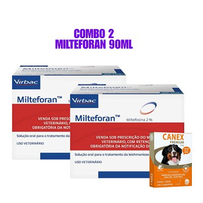 Kit 2 Milteforan Virbac 90ml BRINDE CANEX