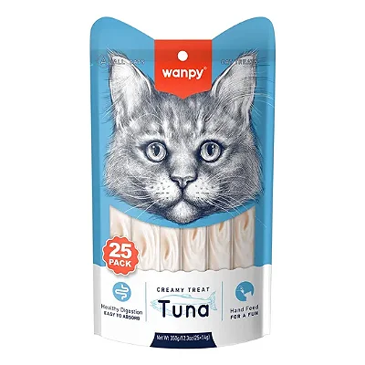 Petisco para gato Wanpy Creamy Atum 14gx25 350g
