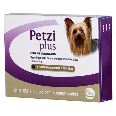 PETZI PLUS 5KG 350MG C/4 CEVA