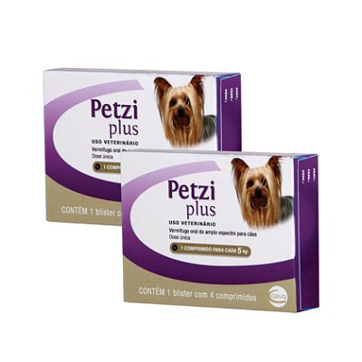 Combo 2 Vermífugo Petzi Plus 5KG 350MG
