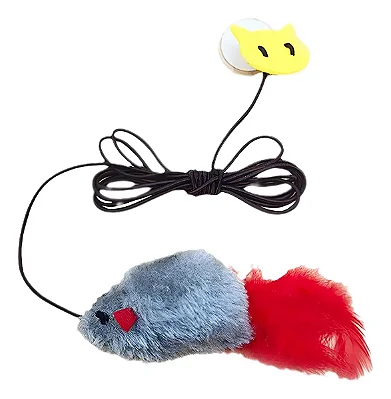Brinquedo Interativo Ratinho Pelucia com Corda e Barulho