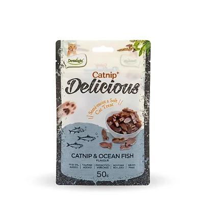 Catnip + Peixe 50g – Petisco Natural com Catnip para Gatos