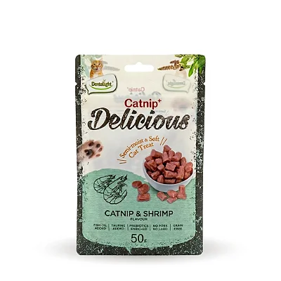 Catnip + Camarão 50g – Petisco Natural com Catnip para Gatos