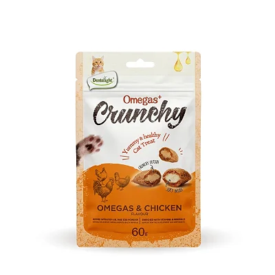 Ômegas + Frango – Petisco Crocante com Ômegas para Gatos