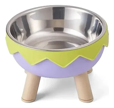 Comedouro Pet Elevado Para Cães Gatos Tigela Aço Inox 350ml