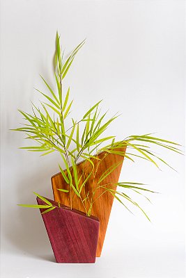 Vaso Ângulo em Roxinho e Peroba mica