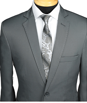 Terno microfibra cinza liso